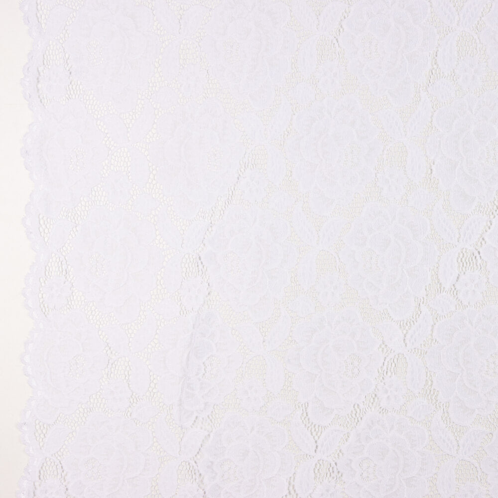 Dentelle Fleurs Spandex Blanc - Ribes y Casals