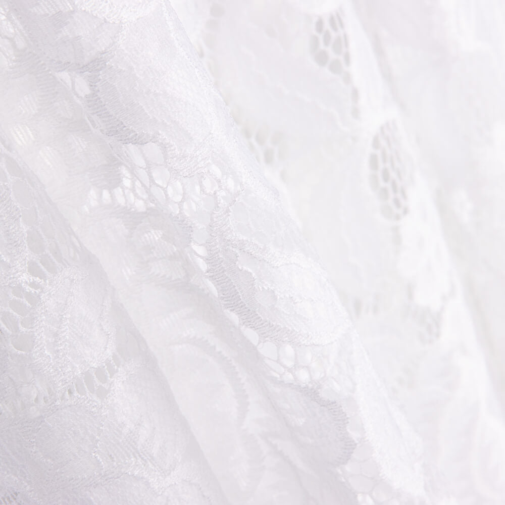 Dentelle Fleurs Spandex Blanc - Ribes y Casals