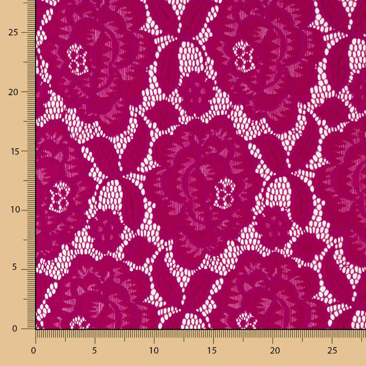 Dentelle Fleurs Spandex Cyclamen - Ribes y Casals