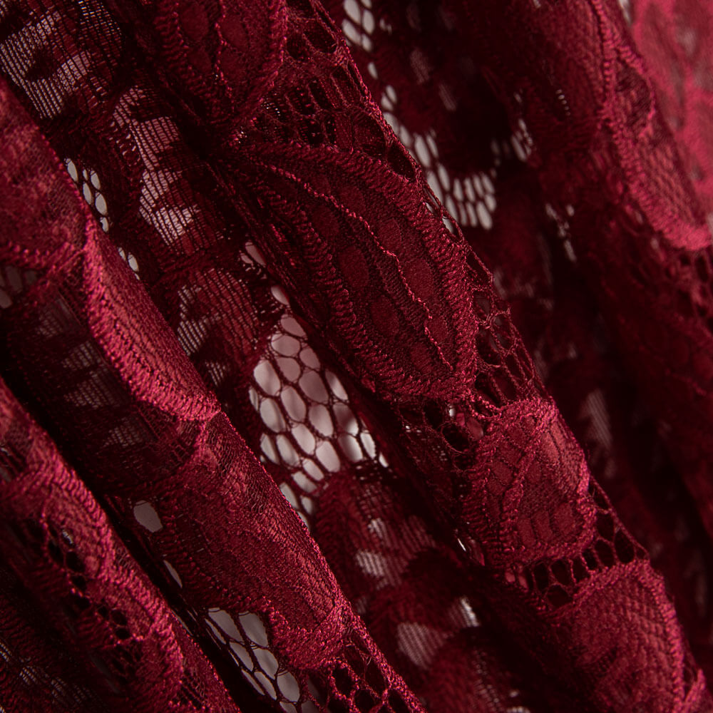 Dentelle Fleurs Spandex Bordeaux - Ribes y Casals