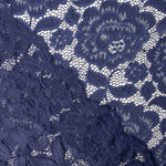 Dentelle bleu marine avec motif floral en élasthanne - Ribes y Casals