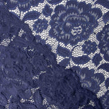 Dentelle bleu marine avec motif floral en élasthanne - Ribes y Casals