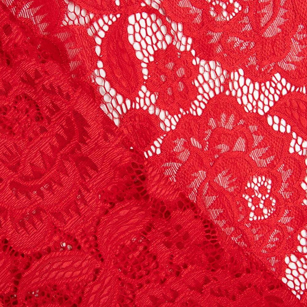 Dentelle Red Spandex Fleurs - Ribes y Casals