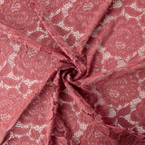 Dentelle rose poudré avec motif floral en Spandex - Ribes y Casals