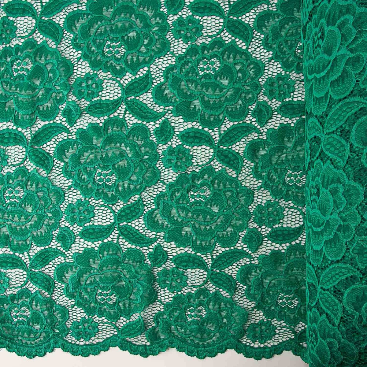 Dentelle verte à motifs floraux en Spandex - Ribes y Casals