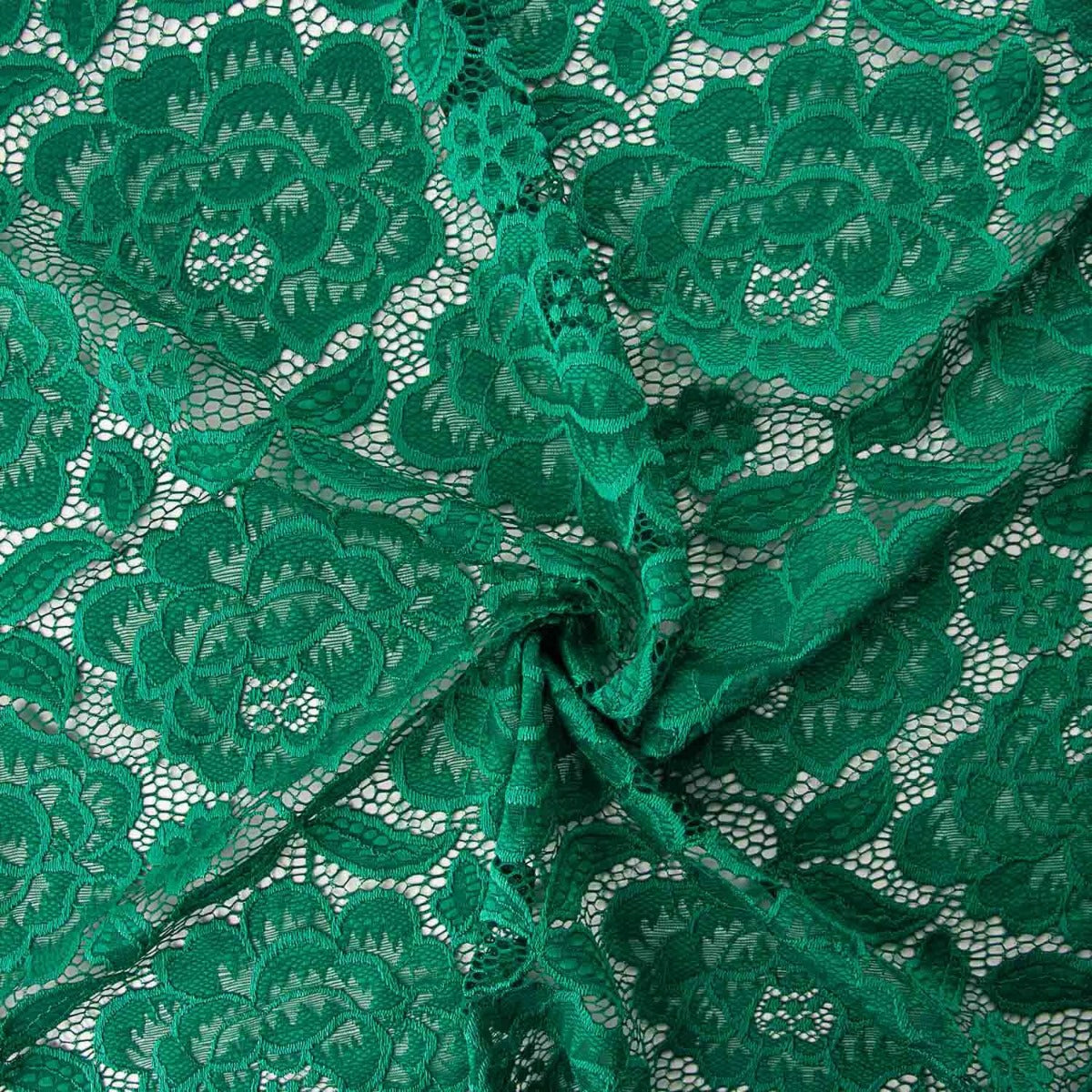 Dentelle verte à motifs floraux en Spandex - Ribes y Casals