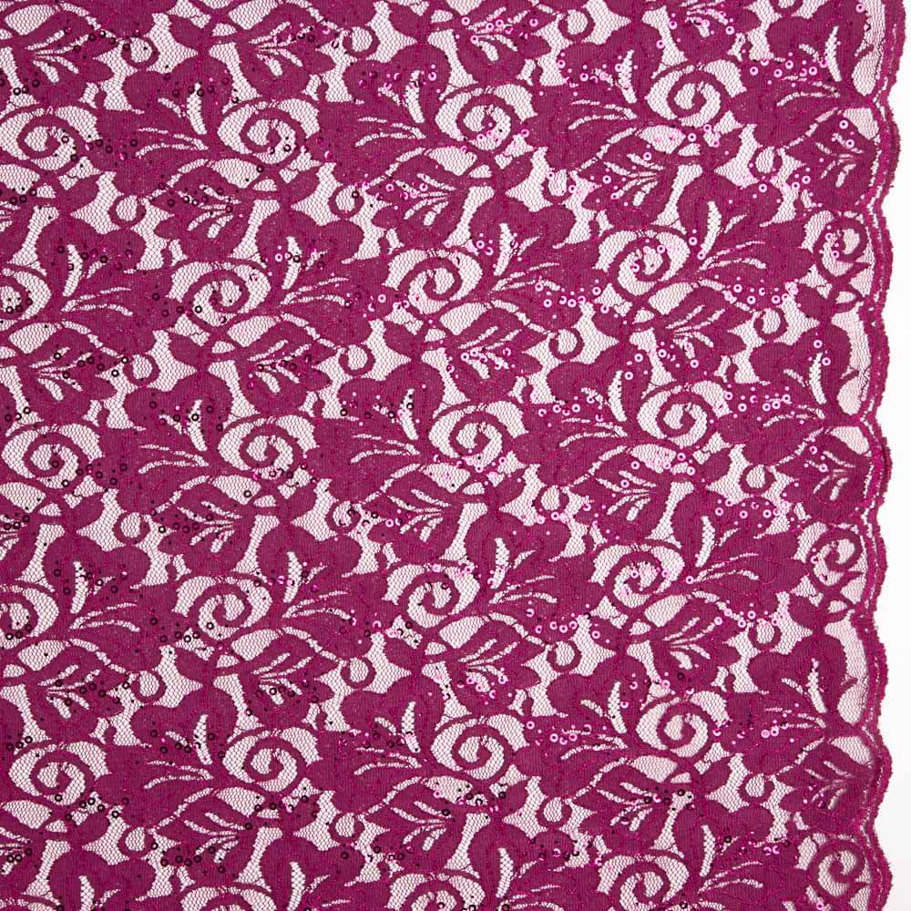 Retal Blonda Lentejuelas Buganvilla 30x130cm - Ribes y Casals