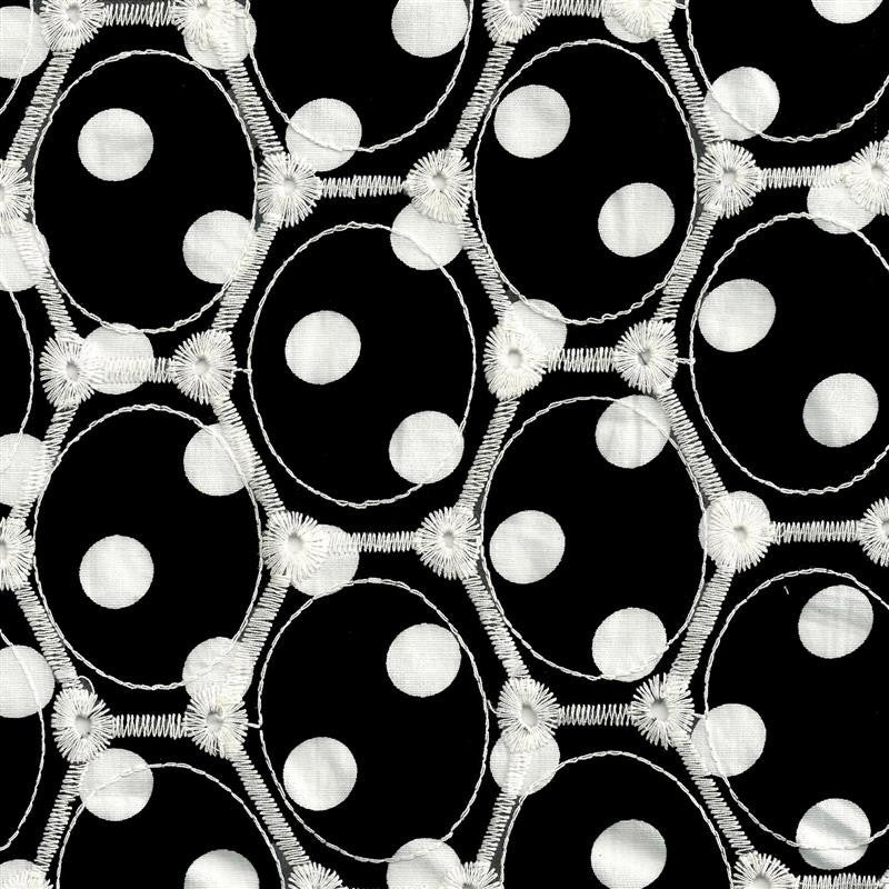 Brodé Pois Fond Noir - Ribes y Casals