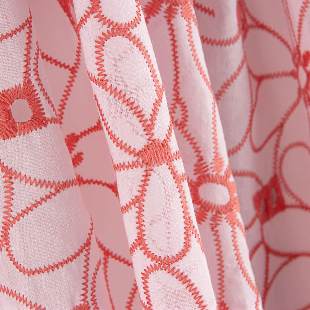 Broderie suisse Marguerite bordure corail - Ribes y Casals