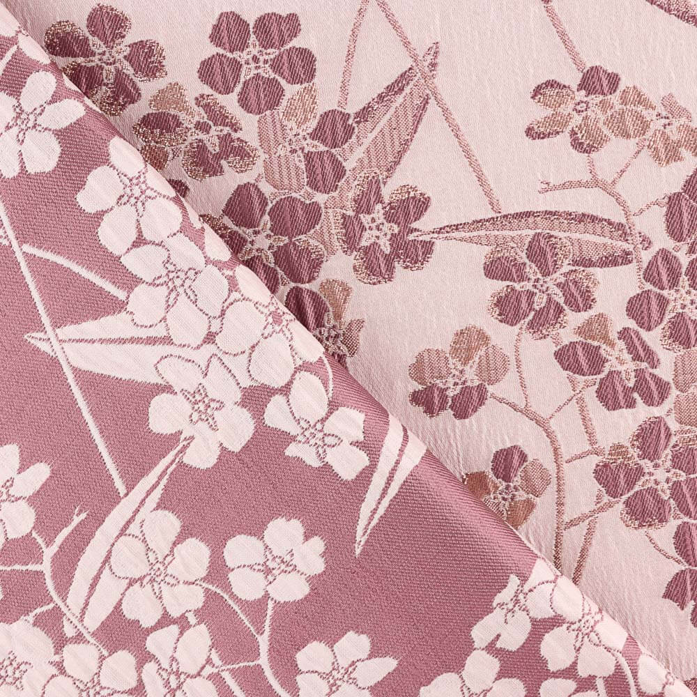 Brocart Fleurs Roses Du Japon - Ribes y Casals