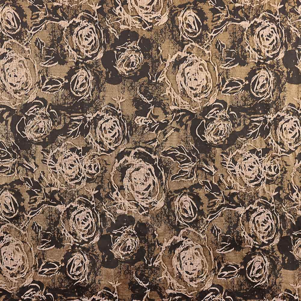 Brocart Fleurs Marron Chocolat - Ribes y Casals