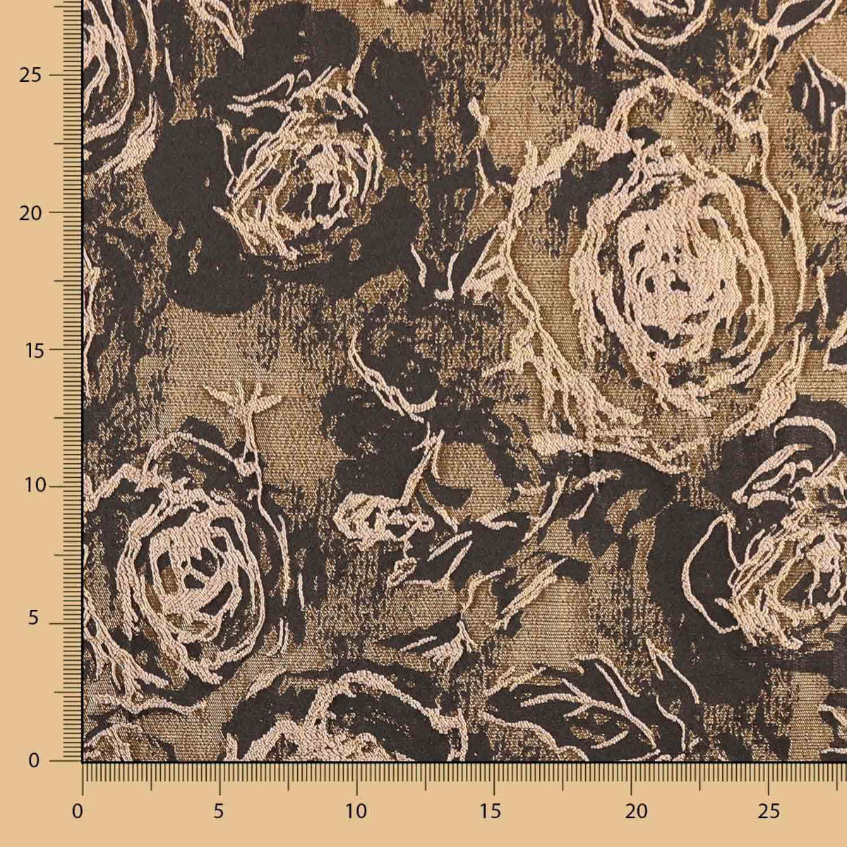 Brocart Fleurs Marron Chocolat - Ribes y Casals