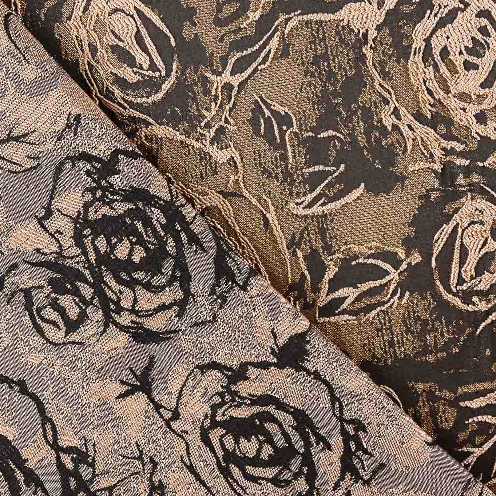 Brocart Fleurs Marron Chocolat - Ribes y Casals