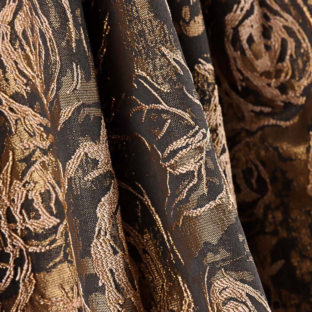 Brocart Fleurs Marron Chocolat - Ribes y Casals