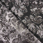 Brocart Fleur Noir Argent - Ribes y Casals