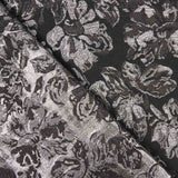 Brocart Fleur Noir Argent - Ribes y Casals