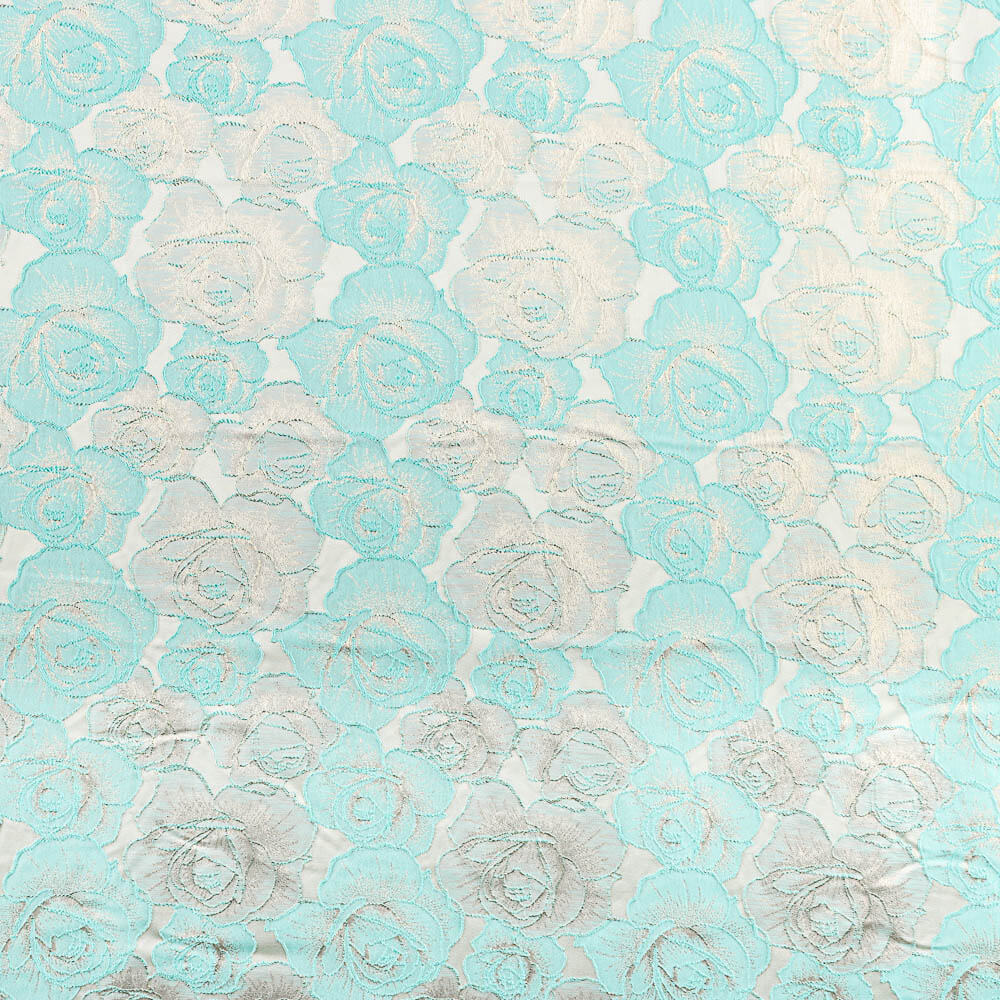 Brocart Fleurs Vert Aqua - Ribes y Casals