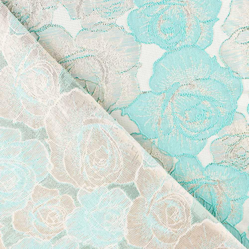 Brocart Fleurs Vert Aqua - Ribes y Casals