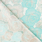 Brocart Fleurs Vert Aqua - Ribes y Casals