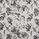 Brocart Fleur Argent Noir - Ribes y Casals