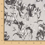 Brocart Fleur Argent Noir - Ribes y Casals