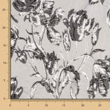 Brocart Fleur Argent Noir - Ribes y Casals