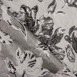 Brocart Fleur Argent Noir - Ribes y Casals