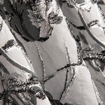 Brocart Fleur Argent Noir - Ribes y Casals