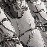 Brocart Fleur Argent Noir - Ribes y Casals