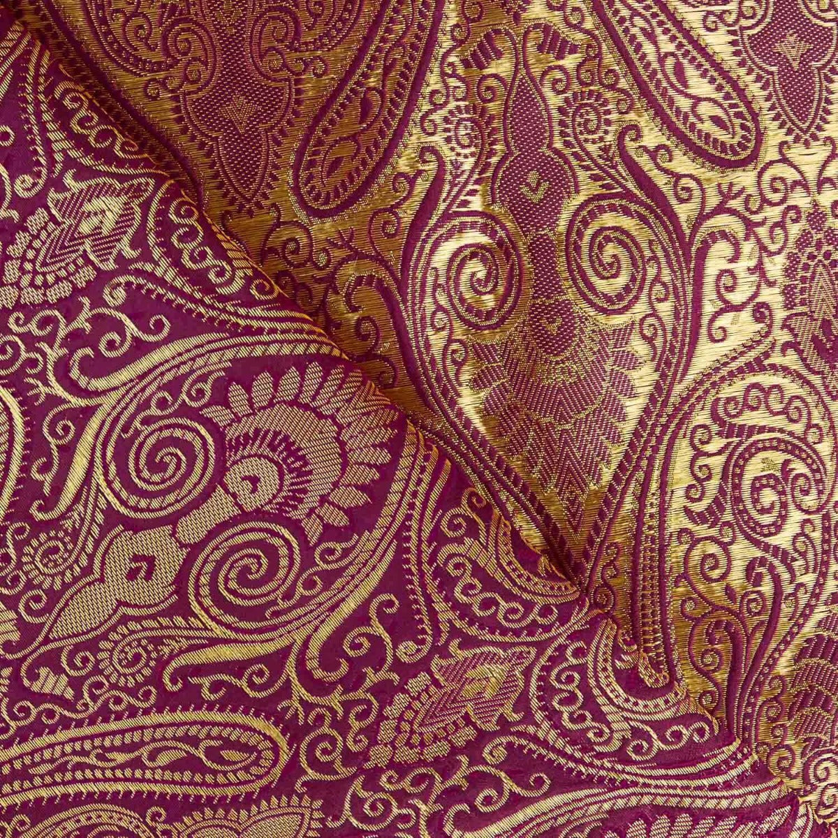 Tissu Jacquard Paisley Bourgogne - Ribes y Casals