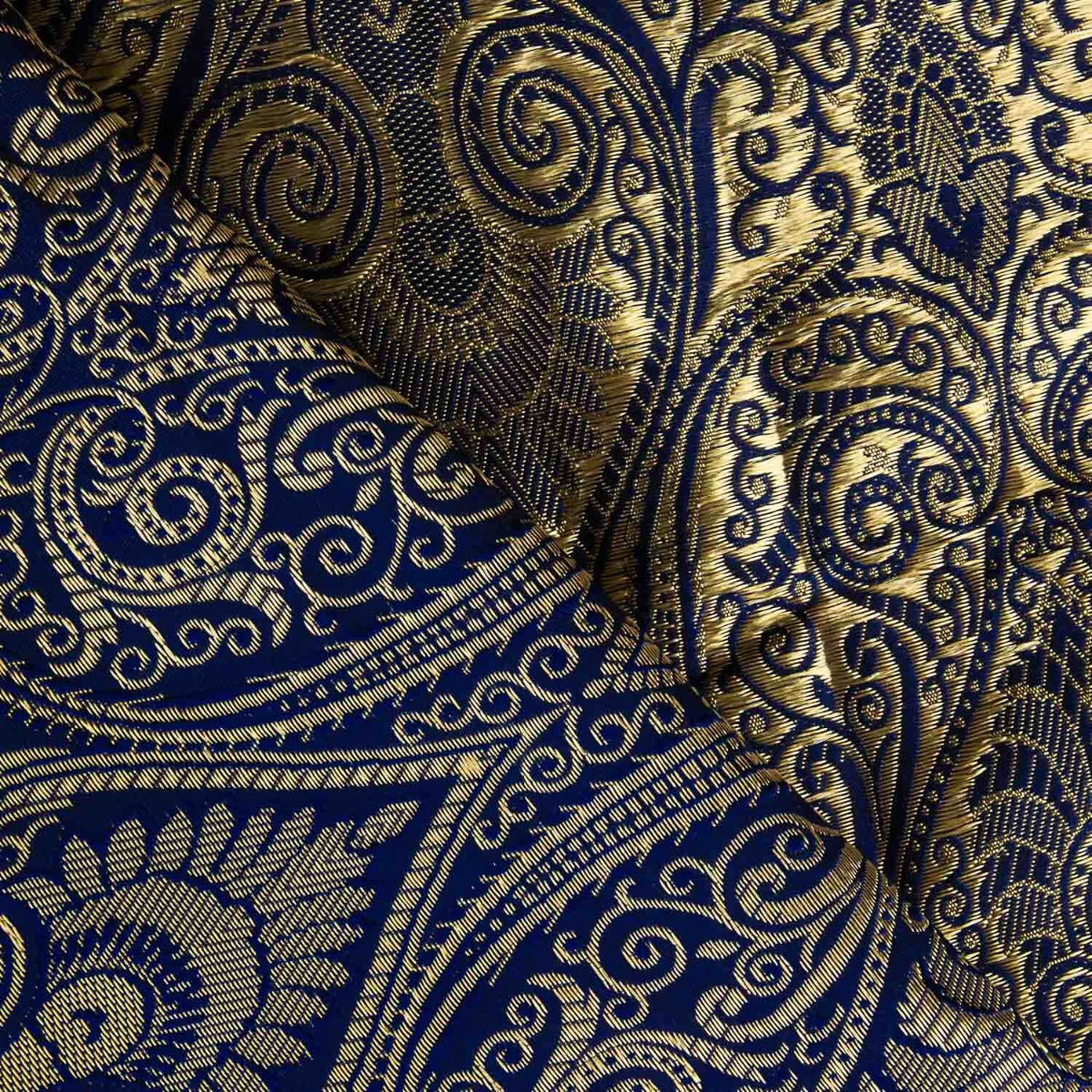 Tissu Jacquard Paisley bleu marine - Ribes y Casals