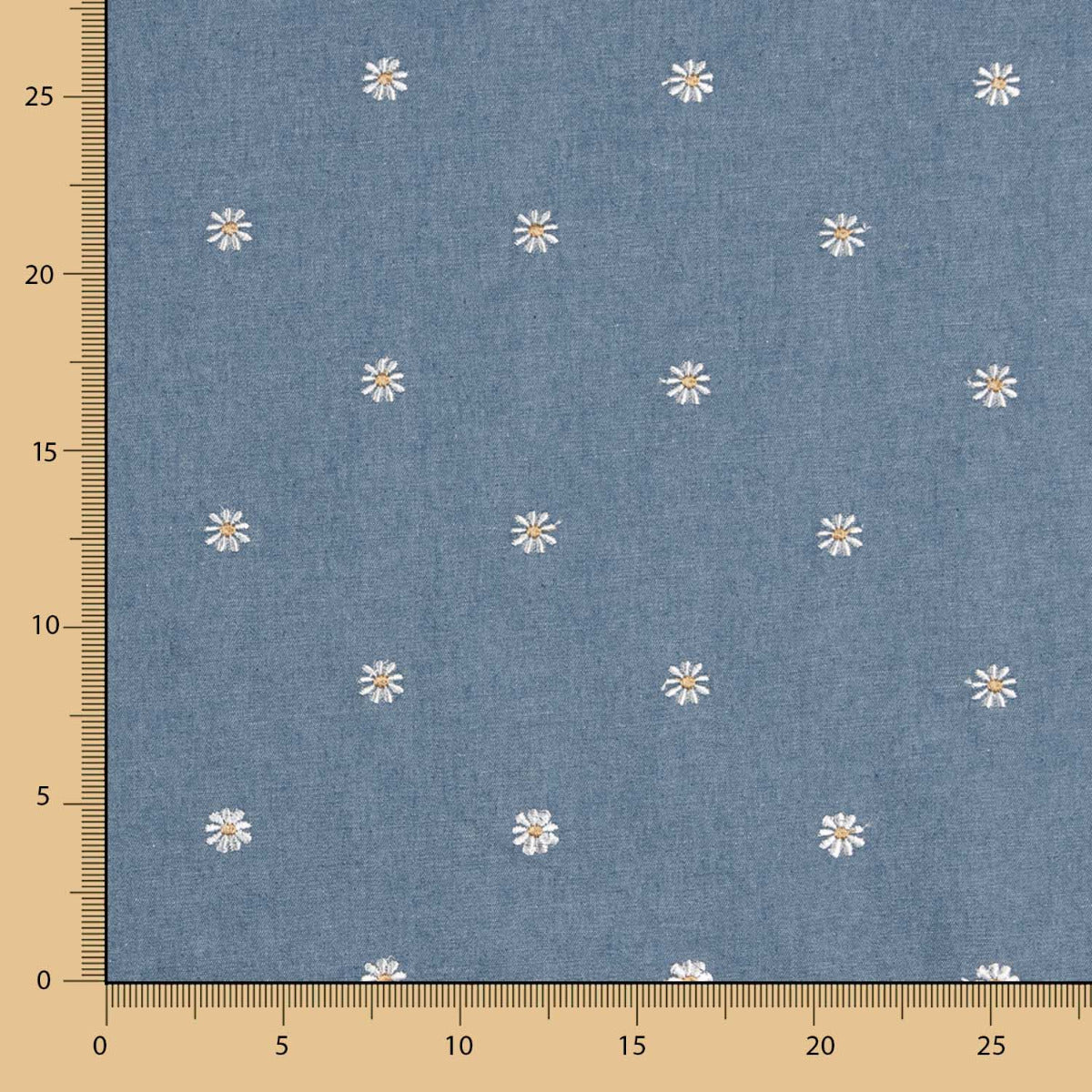 Chemise en denim léger brodé de marguerites - Ribes y Casals