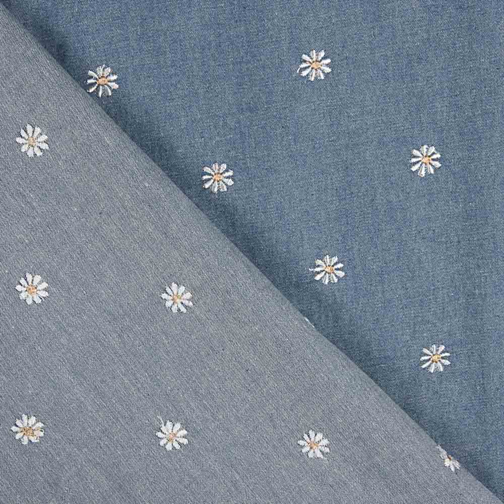 Chemise en denim léger brodé de marguerites - Ribes y Casals