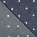 Chemise en jean brodée de marguerites foncées - Ribes y Casals