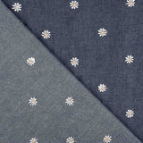 Chemise en jean brodée de marguerites foncées - Ribes y Casals