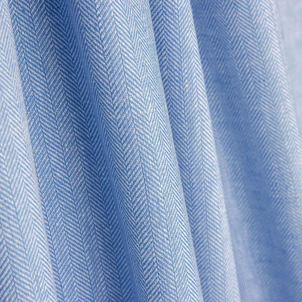 Chambray lin-coton à chevrons bleu clair - Ribes y Casals