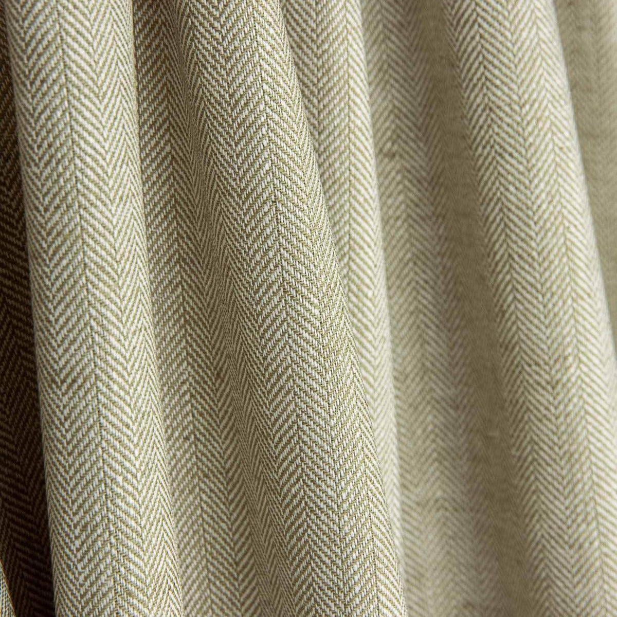 Chambray lin-coton à chevrons beige verdâtre - Ribes y Casals