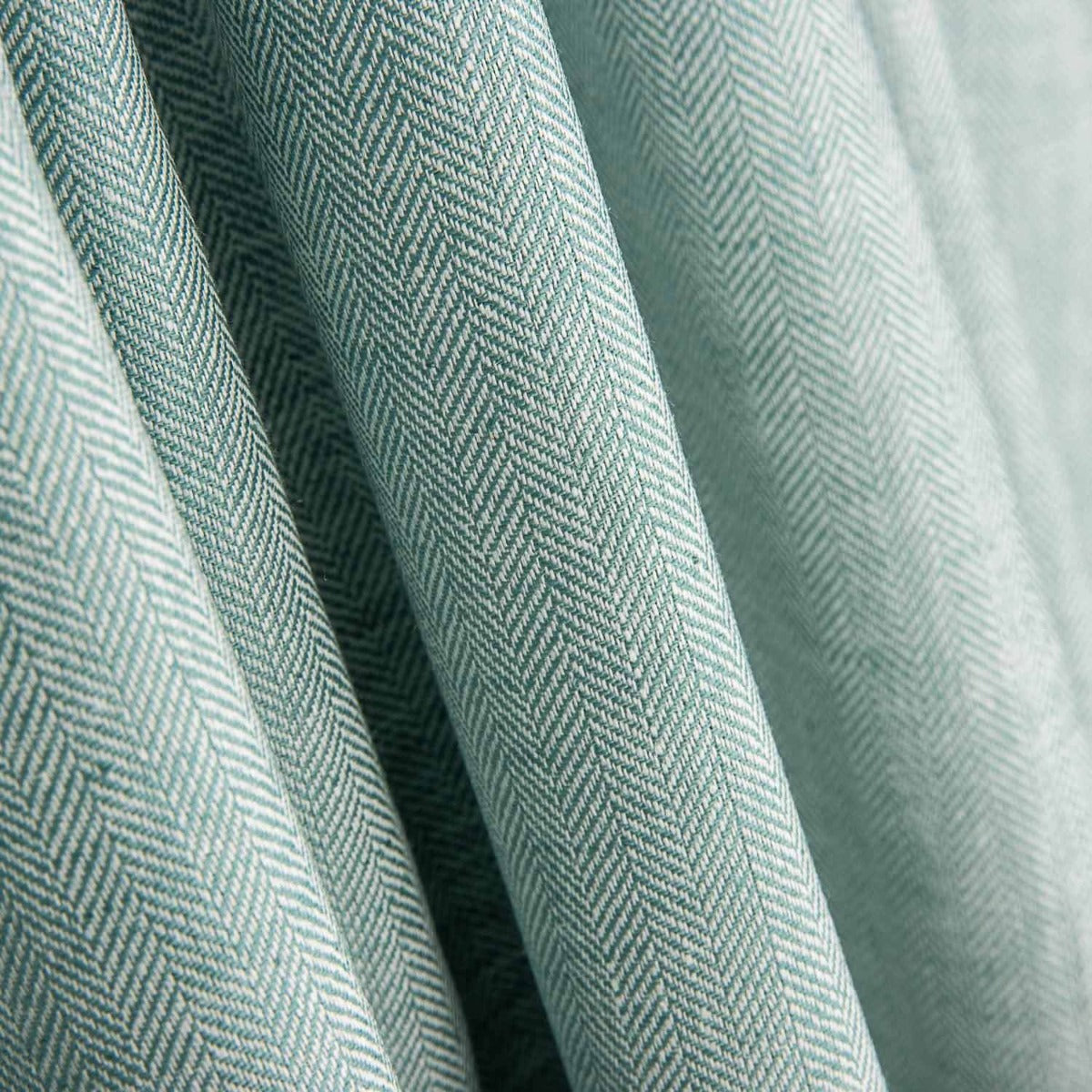 Chambray lin-coton à chevrons vert - Ribes y Casals