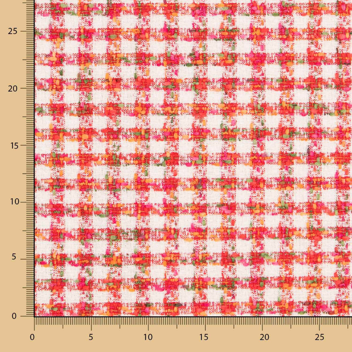 Tweed Laine Pied-De-Poule Corail - Ribes y Casals