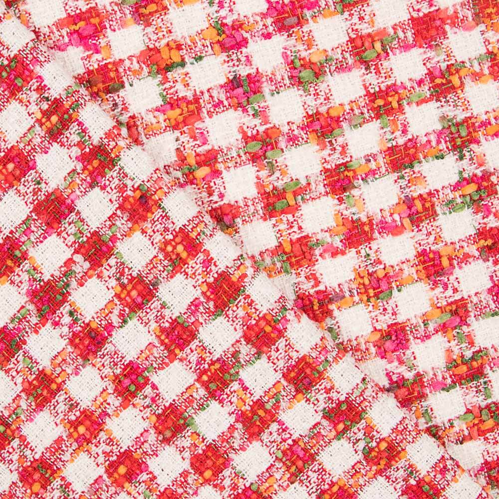 Tweed Laine Pied-De-Poule Corail - Ribes y Casals