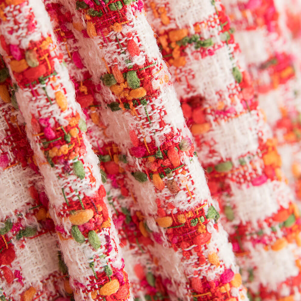 Tweed Laine Pied-De-Poule Corail - Ribes y Casals