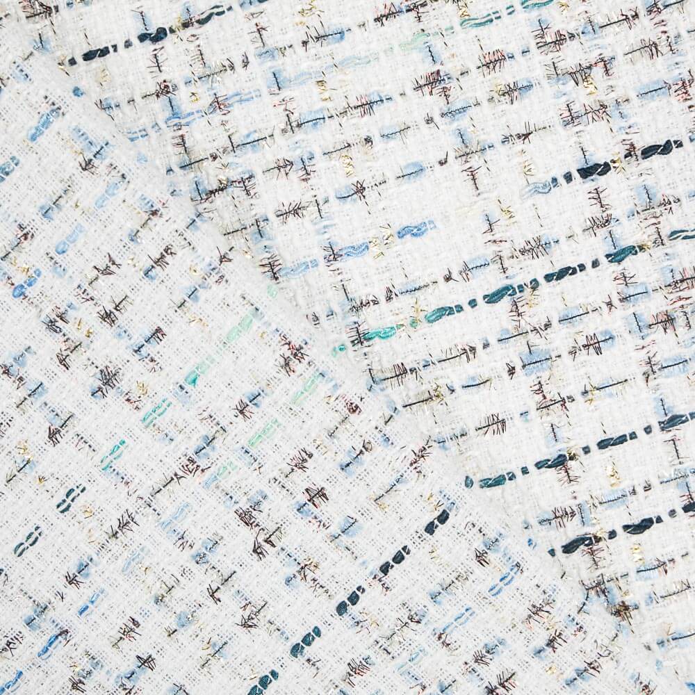 Laine Tweed Ecru y Bleu Clair - Ribes y Casals