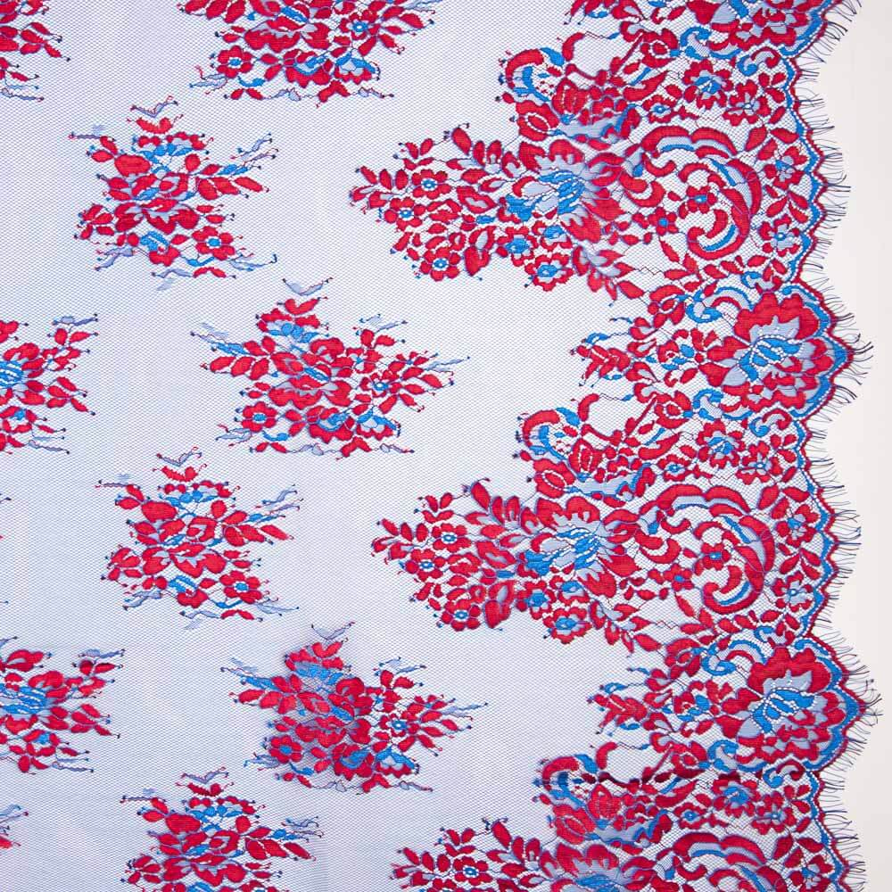 Dentelle Chantilly Bicolore Bleu-Fuchsia - Ribes y Casals