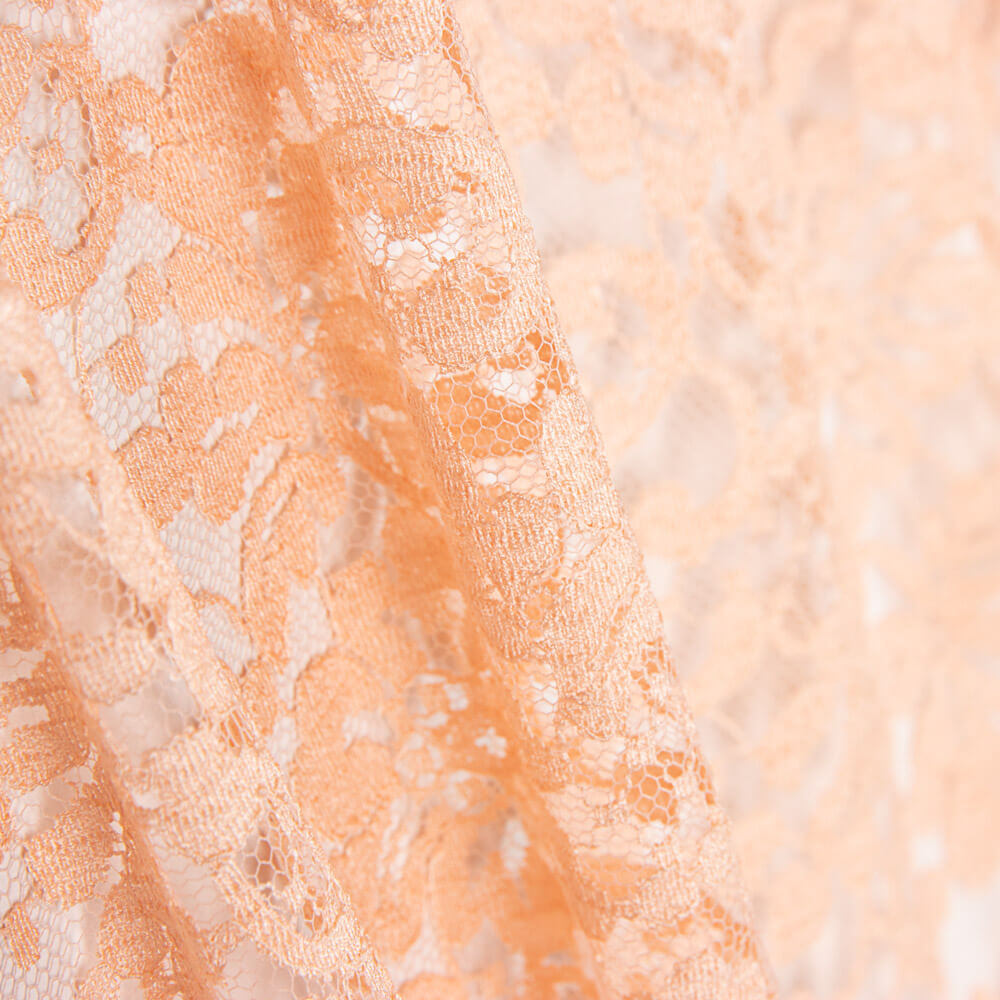 Tissu Chantilly Fleur Saumon - Ribes y Casals