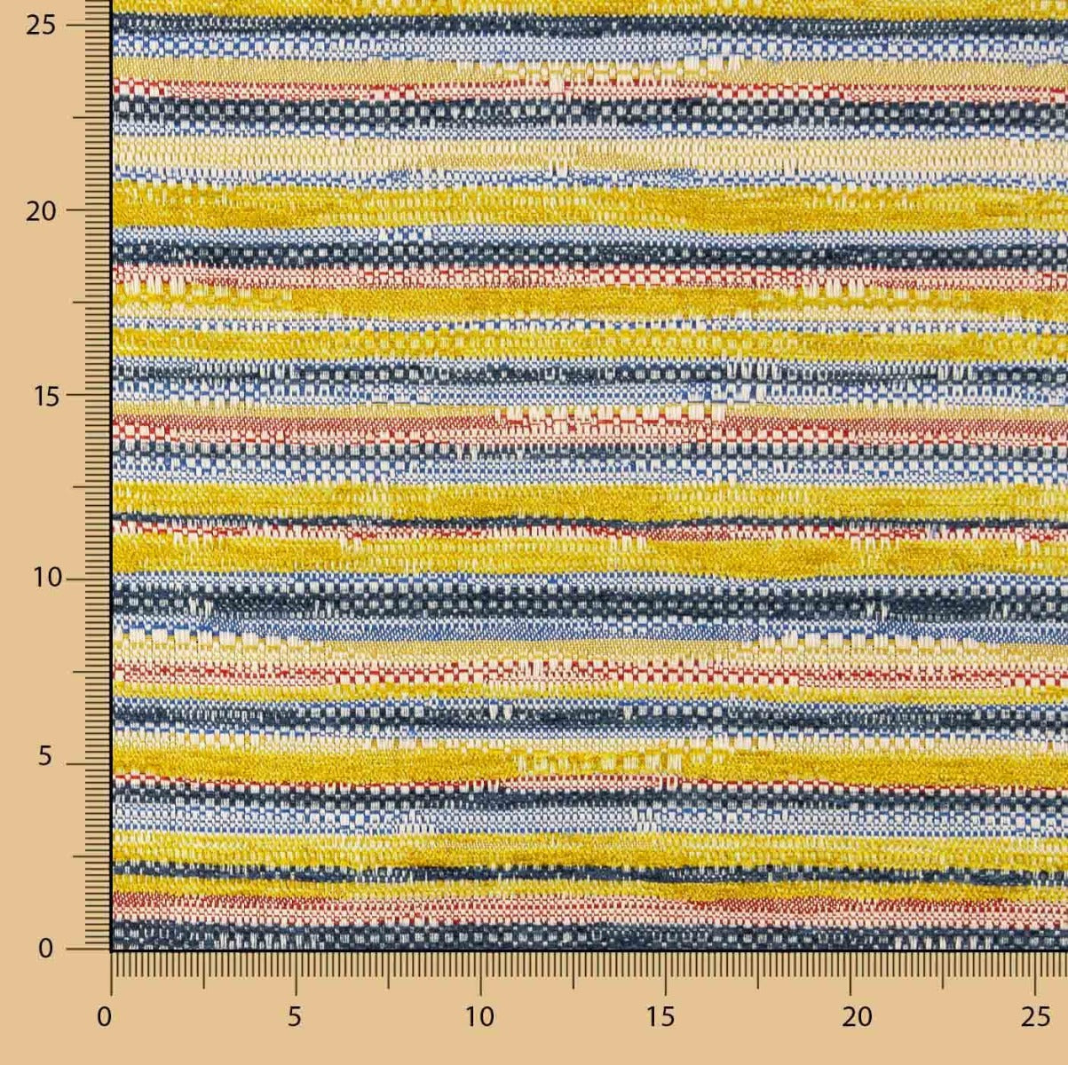 Tissu d&#39;ameublement Chenille rayé moutarde - Ribes y Casals
