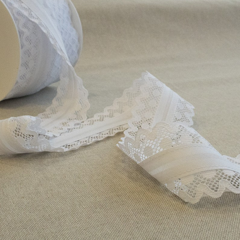 Ruban Biais Dentelle Blanc 53mm - Ribes y Casals