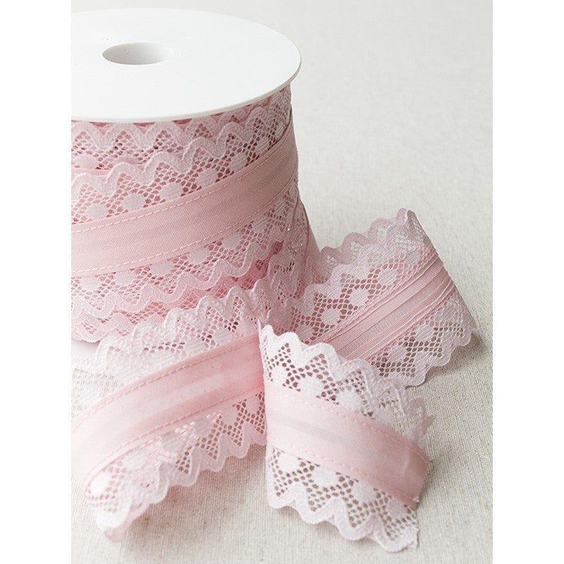 Ruban Biais Dentelle Rose - Ribes y Casals