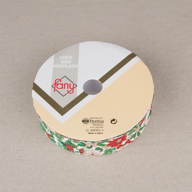 Ruban Biais Noël Blanc 30cm - Ribes y Casals