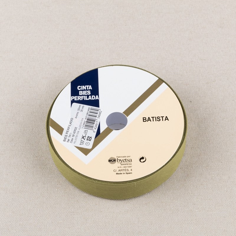 Ruban Biais Olive 30mm - Ribes y Casals