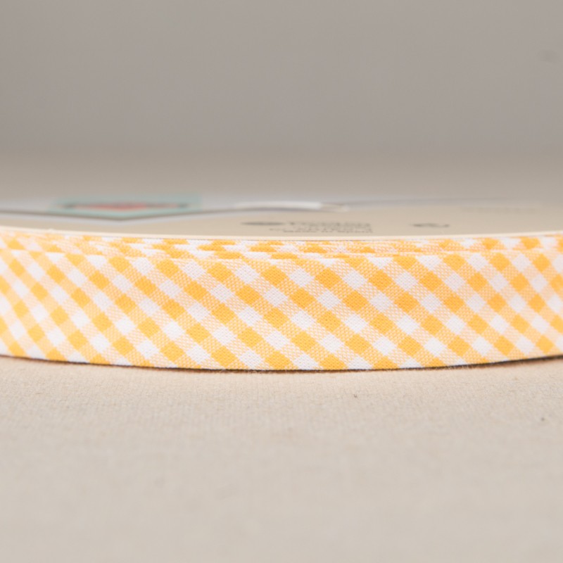 Ruban Biais Vichy Jaune 18mm - Ribes y Casals